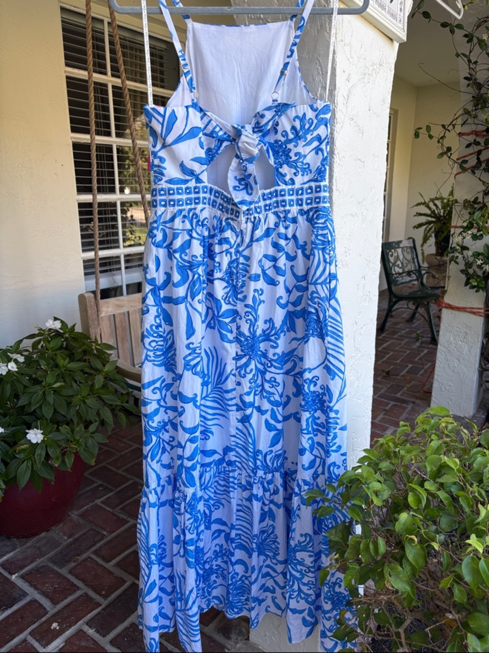 Lilly Pulitzer Blue and White Floral Maxi Dress size 8 - Picture 3 of 12